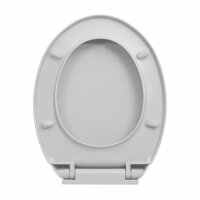 vidaXL Toilettensitz mit Absenkautomatik Hellgrau Oval