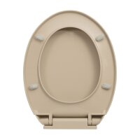 vidaXL Toilettensitz mit Absenkautomatik Beige Oval