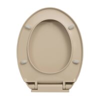 vidaXL Toilettensitz mit Absenkautomatik Quick-Release Beige Oval