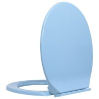 vidaXL Toilettensitz mit Absenkautomatik Blau Oval