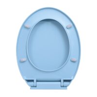 vidaXL Toilettensitz mit Absenkautomatik Blau Oval