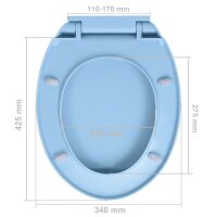 vidaXL Toilettensitz mit Absenkautomatik Quick-Release Blau Oval