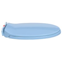 vidaXL Toilettensitz mit Absenkautomatik Quick-Release Blau Oval