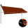 vidaXL Einziehbare Markise Handbetrieben mit LED 400 cm Orange Braun