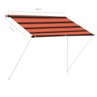 vidaXL Einziehbare Markise 200&times;150 cm Orange und Braun