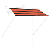 vidaXL Einziehbare Markise 250&times;150 cm Orange und Braun