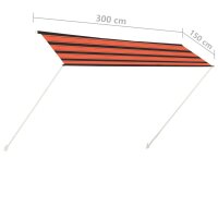 vidaXL Einziehbare Markise 300&times;150 cm Orange und Braun