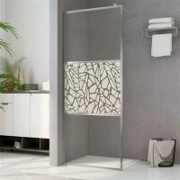 vidaXL Duschwand f&uuml;r Begehbare Dusche ESG-Glas Steindesign 80x195 cm