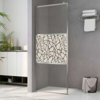 vidaXL Duschwand f&uuml;r Begehbare Dusche ESG-Glas Steindesign 140x195 cm