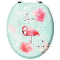 vidaXL Toilettensitz mit Deckel MDF Flamingo-Design