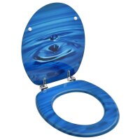 vidaXL Toilettensitz mit Deckel MDF Blau...