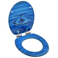 vidaXL Toilettensitz Soft-Close-Deckel MDF Blau...