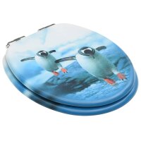 vidaXL Toilettensitz mit Soft-Close-Deckel MDF Pinguin-Design