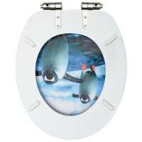 vidaXL Toilettensitz mit Soft-Close-Deckel MDF Pinguin-Design