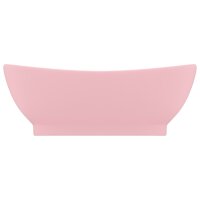 vidaXL Luxus-Waschbecken &Uuml;berlauf Oval Matt-Rosa 58,5x39 cm Keramik