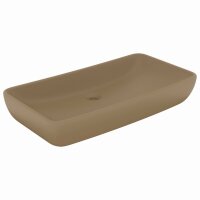 vidaXL Luxus-Waschbecken Rechteckig Matt Creme 71x38 cm...