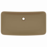 vidaXL Luxus-Waschbecken Rechteckig Matt Creme 71x38 cm Keramik