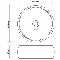 vidaXL Luxuri&ouml;ses Waschbecken Rund Matt Wei&szlig; 40x15 cm Keramik