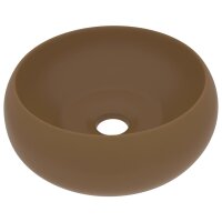 WOWONA Luxuriöses Waschbecken Rund Matt Creme 40x15...