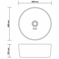 vidaXL Luxuri&ouml;ses Waschbecken Rund Matt Wei&szlig; 40x15 cm Keramik