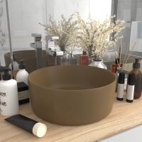 vidaXL Luxuri&ouml;ses Waschbecken Rund Matt Creme 40x15 cm Keramik