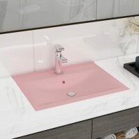 vidaXL Luxus-Waschbecken mit Hahnloch Matt-Rosa 60x46 cm...