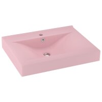 vidaXL Luxus-Waschbecken mit Hahnloch Matt-Rosa 60x46 cm...