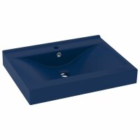 vidaXL Luxus-Waschbecken mit Hahnloch Matt-Dunkelblau 60x46 cm Keramik