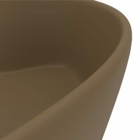 vidaXL Luxus-Waschbecken mit &Uuml;berlauf Matt Creme 36x13 cm Keramik