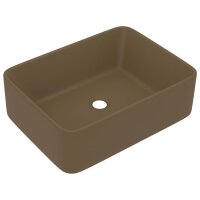 vidaXL Luxus-Waschbecken Matt Creme 41x30x12 cm Keramik