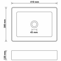 vidaXL Luxus-Waschbecken Matt Creme 41x30x12 cm Keramik