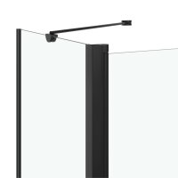 vidaXL Badewannenaufsatz 2-fach Faltbar ESG 120x68x130 cm Schwarz