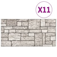 vidaXL 3D-Wandverkleidungen 11 Stk. Grau Steinoptik EPS