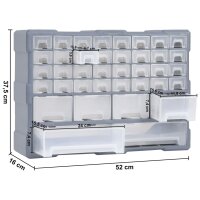 vidaXL Multi-Schubladen-Organizer mit 40 Schubladen 52x16x37,5 cm