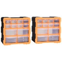 vidaXL Multi-Schubladen-Organizer 2 Stk. 12 Schubladen...