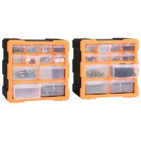 vidaXL Multi-Schubladen-Organizer 2 Stk. 12 Schubladen...