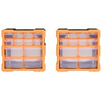 vidaXL Multi-Schubladen-Organizer 2 Stk. 12 Schubladen 26,5x16x26 cm