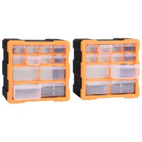 vidaXL Multi-Schubladen-Organizer 2 Stk. 12 Schubladen 26,5x16x26 cm