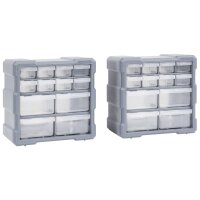 vidaXL Multi-Schubladen-Organizer 2 Stk. 12 Schubladen...