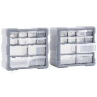 vidaXL Multi-Schubladen-Organizer 2 Stk. 12 Schubladen 26,5x16x26 cm