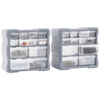 vidaXL Multi-Schubladen-Organizer 2 Stk. 12 Schubladen 26,5x16x26 cm