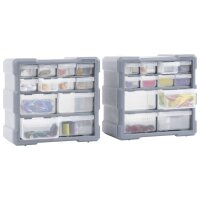 vidaXL Multi-Schubladen-Organizer 2 Stk. 12 Schubladen 26,5x16x26 cm