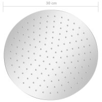 vidaXL Regenbrause Edelstahl 304 30 cm Rund