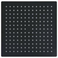 vidaXL Regenbrause Edelstahl 25x25 cm Quadrat Schwarz