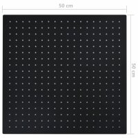 vidaXL Regenbrause Edelstahl 50x50 cm Quadrat Schwarz