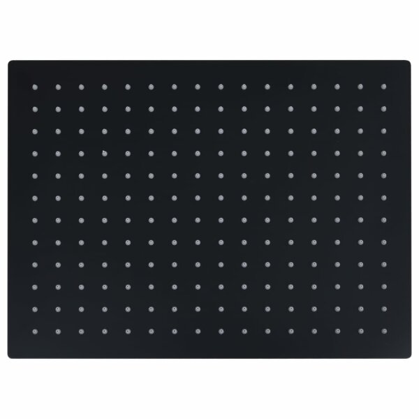 vidaXL Regenbrause Edelstahl 40x30 cm Rechteckig Schwarz