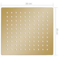 vidaXL Regenbrause Edelstahl 20x20 cm Quadrat Golden