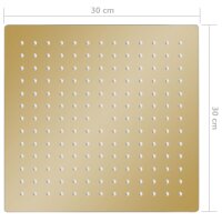 vidaXL Regenbrause Edelstahl 30x30 cm Quadrat Golden