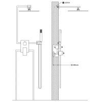 vidaXL Duschsystem Edelstahl 201 Schwarz