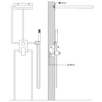 vidaXL Duschsystem Edelstahl 201 Silbern